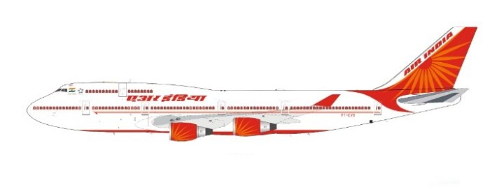 Air India Boeing 747-437 VT-EVB plus stand  Inflight IF744AI0121 scale 1:200
