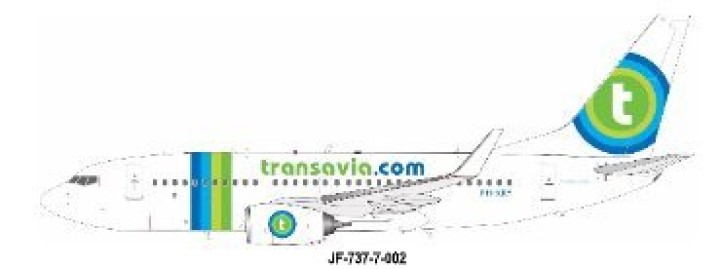 Transavia Airlines Boeing 737-7K2 PH-XRY  InFlight-JFox JF-737-7-002 Scale 1:200