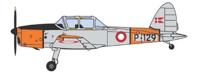 Danish Air Force DHC1 Chipmunk Trainer "P-129" Die Cast Aviation 72 AV72-26013 1:72