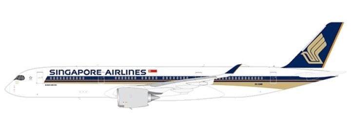 Flaps down Singapore Airlines A350-900 9V-SMR antenna JC Wings JC4SIA097A scale 1:400