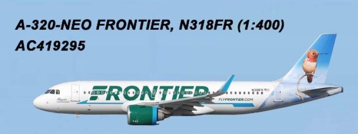 Frontier Airbus A320neo N318FR AC419295 Aero Classics Scale 1:400