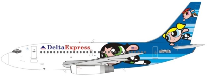 Delta Express Power Puff Girls Boeing 737-200 Reg# N310DA Limited to 144 Models InFlight 737-310DA Scale 1:200 Cartoon Network