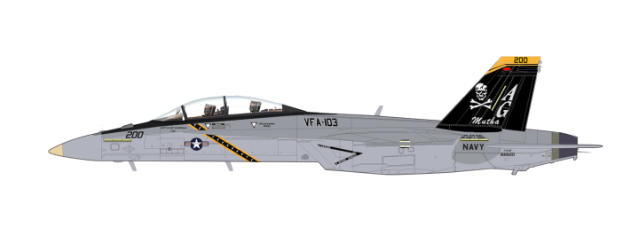 US Navy F/A-18F Super Hornet VF-103 "Jolly Rogers" NAS Fallon July 2015 Hobby Master HA5108 scale 1:72