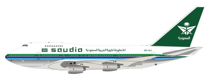 Saudi Arabian Boeing 747SP-68 HZ-AIJ polished w/stand InFlight IF747SPSV0818P scale 1:200