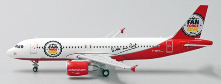 Air Berlin Airbus A320 "Fan Force One" Reg: D-ABFK With Antenna LH4096 JCWings Scale 1:400