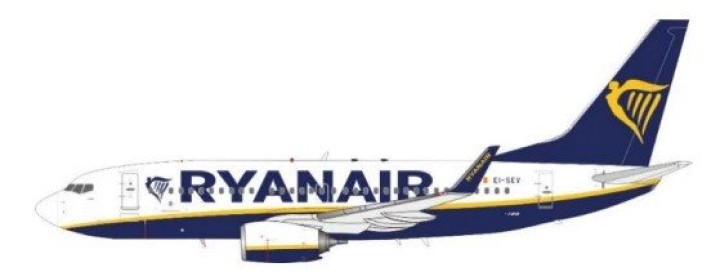 Ryanair Boeing 737-73S (WL) EI-SEV Limited InFlight-JFox JF-737-7-001 Scale 1:200