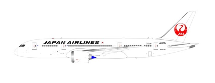 JAL Japan Airlines Boeing 787-8 Dreamliner Reg# JA852J With Stand InFlight B-787-825J Scale 1:200