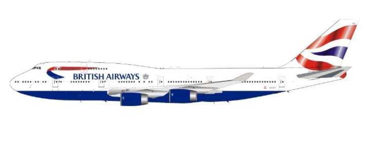 Last British Airways Boeing 747-436 G-CIVY with coin and stand ARD-Inflight ARDBA18 scale 1:200