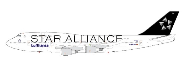 Lufthansa 747-400 Star Alliance Livery Reg# D-ABTH JC2DLH409 Scale 1:200