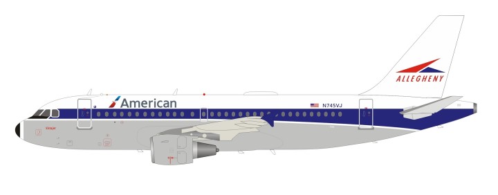 Retro American Airbus A319-112 N749VJ Allegheny livery with stand InFlight IF319AA0519 scale 1:200