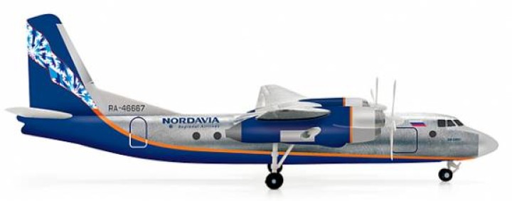 Nordavia Antonov AN-24RV   RA-46667 Herpa 554268 scale 1:200