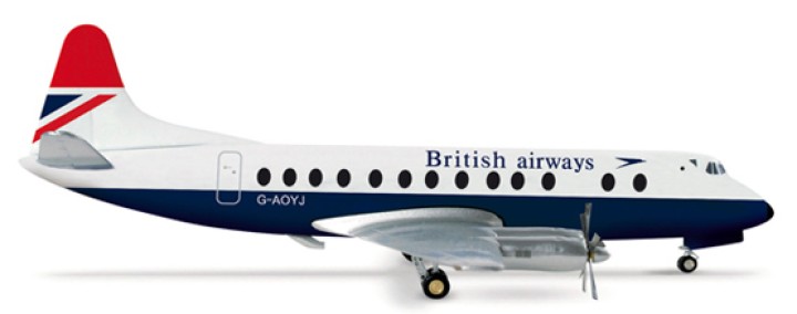 Sale! British Airways Vickers Viscount 800 G-AOYJ Herpa HE554053 scale 1:200