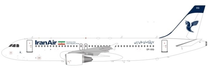 Iran Air Airbus A320-211 registration: EP-IEG with stand InFlight-JFox JF-A320-007 scale 1:200 