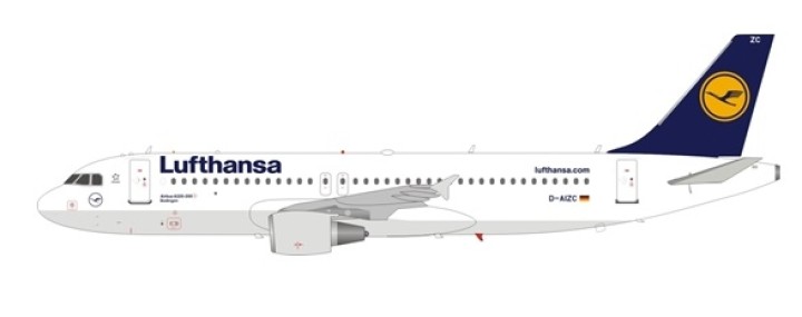 Lufthansa Airbus A320-214 registration: D-AIZC with stand InFlight-White Box WB-A320-001 scale 1:200