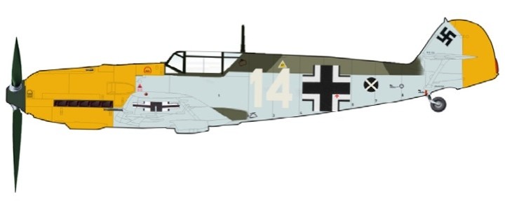 German Ace Marseille Bf 109E-3 Hans-Joachim Luftwaffe 1.(J)/LG 2, France, Sept. 1940 Hobby Master HA8706 scale 1:48