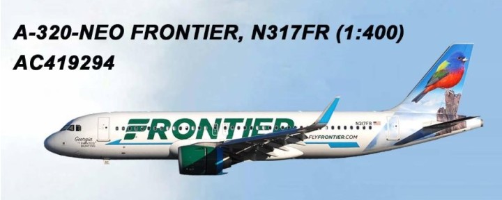 Frontier Airbus A320neo N317FR AC419294 Aero Classics Scale 1:400 