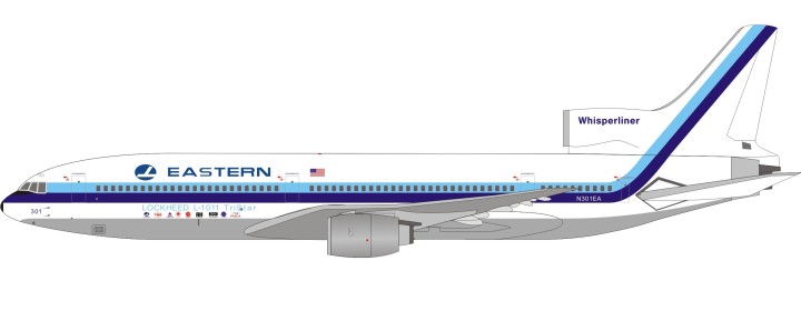 Eastern Air Lines Lockheed L-1011 Polished Reg# N301EA InFlight Model IFL10110616AP With Stand Scale 1:200