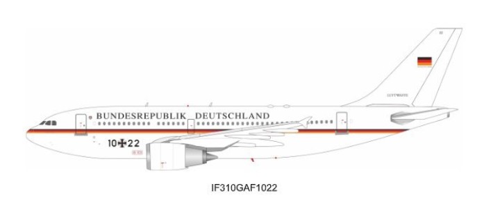 Germany - Air Force Airbus A310-304 1022 with stand IF310GAF1022 InFlight Scale 1:200 