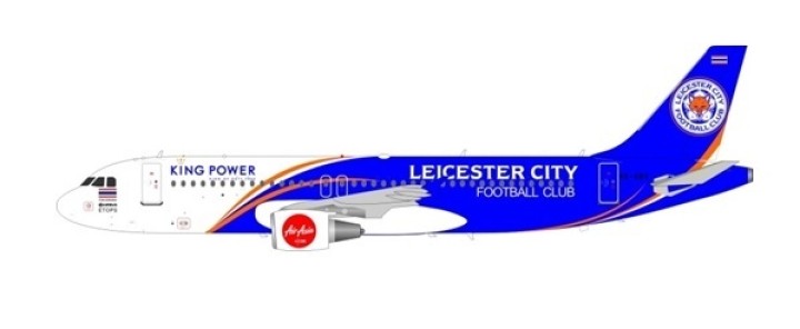 Leicester City FC Airbus A320-211 Thai AirAsia HS-ABV stand InFlight-JFox JF-A320-001 scale 1:200