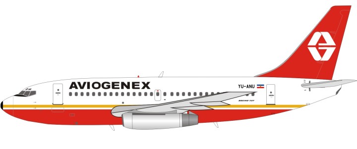 Aviogenex Yugoslavia Boeing 737-200 Reg# YU-ANU With Stand InFlight IF7320916 Scale 1:200