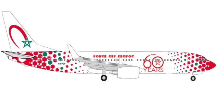 Royal Air Maroc Boeing 737-800 "60th anniversary" CN-RGV Herpa Wings 531153 1:500