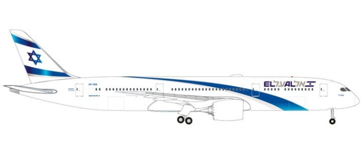 El Al Boeing B787-9 Dreamliner 4X-EDA die-cast Herpa 531214 scale 1:500