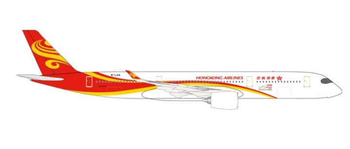 Hong Kong Airlines Airbus A350-900 B-LGA Herpa 531221 scale 1:500