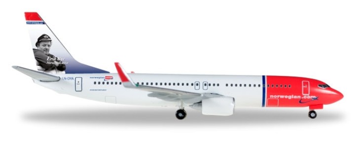 Norwegian Air Shuttle Boeing 737-800 LN-DYA tail Erik Bye Herpa 529280-001 scale 1-500