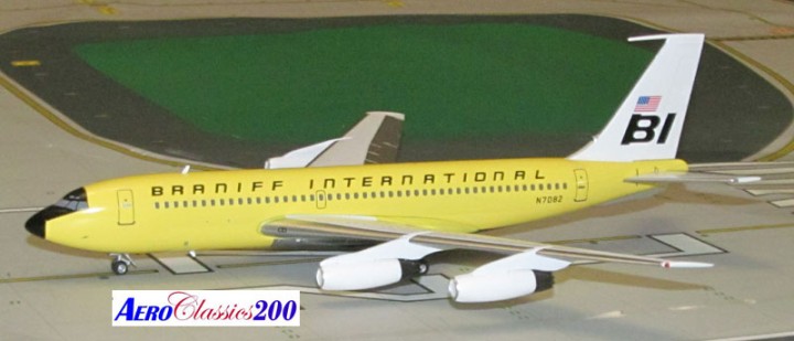 Braniff  Airlines Boeing B720   Jelly Bean Colors  Lemon Lime ” Reg# N7082 