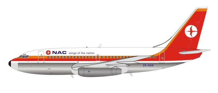 NAC National Airline New Zealand 737-200 ZK-NAK with stand Inflight IF7370118PA Scale 1:200