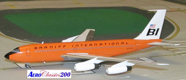 Braniff  Airlines Boeing B720   Jelly Bean Colors  Orange  ” Reg# N7079
