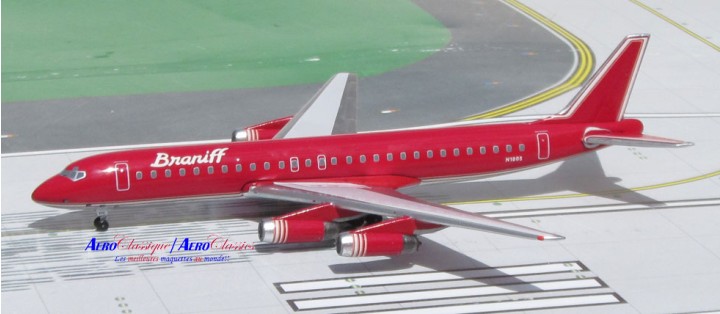 Braniff Airlines DC-8-62 Dark Red N1805 Aeoclassics 1:400 Scale