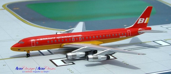 Braniff "Flying Colors"  DC-8/55 2-tone Red & Orange