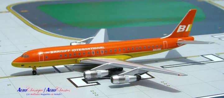Braniff "Flying Colors"  DC-8/55 2-tone Orange & Yellow