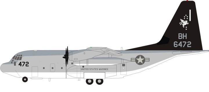 USAF Lockheed C-130 Hercules KC-130J VMGR-252 L-382G Reg# 166472  With Stand IF1301116 Scale 1:200 