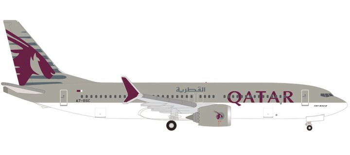 Qatar Boeing 737MAX8 A7-BSC HE537384 Die-Cast Herpa Wings Scale 1:500