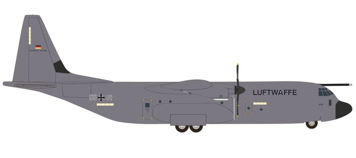 Luftwaffe C-130-J-30 Binational At Squadron HE537438 Herpa scale 1:500 