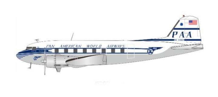 Pan Am Douglas DC-3-228F NC33611 With Stand IFDC3PA0124 Inflight200 Scale 1:200