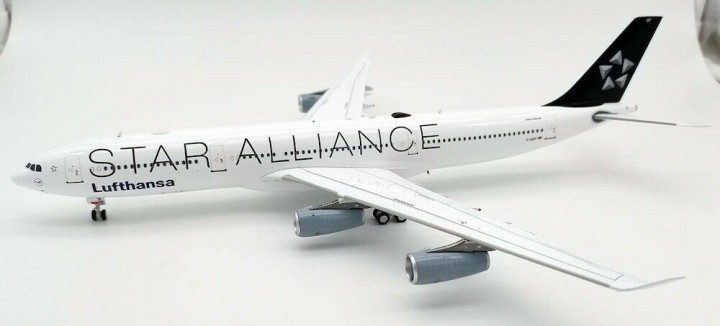 Lufthansa Star Alliance Airbus A340-313 D-AIGP with stand JFox/InFlight JF-A340-006 scale 1:200