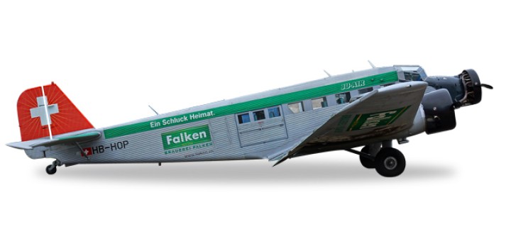 Falken Beer Bauerei Junker Ju-52 Reg# HB-HOP Herpa 019347 Scale 1:160 