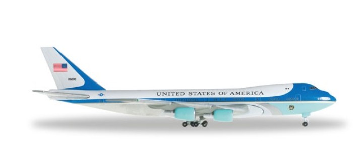 United States of America Boeing B747-200 "Air Force One" Reg# VC-25-28000 Herpa Wings HE502511-002 Scale 1:500