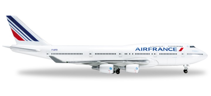 Last Retired Air France Boeing 747-400 Reg# F-GITD Herpa  523271-001 Scale 1:500