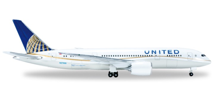 United Boeing 787-8 Dreamliner Reg# N27908 Herpa 523837-002 Scale 1:500