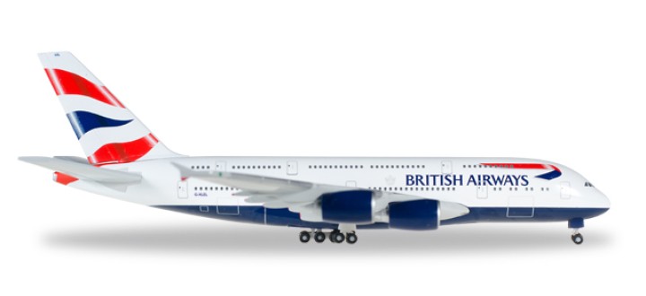 British Airways Airbus A380 Reg# G-XLE Herpa 524391-002 Scale 1:500 