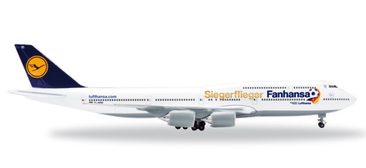 Victors plane Lufthansa Boeing 747-8 Intercontinental  Siegerflieger Fanhansa 527187 1:500