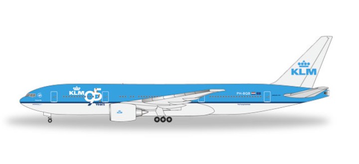 Boeing 777-200ER KLM - 95 Years Boeing 777-200LR Herpa 527545 Scale 1:500