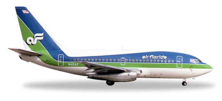 AirFlorida Boeing 737-100 Reg# N40AF Herpa Wings Scale 1:500