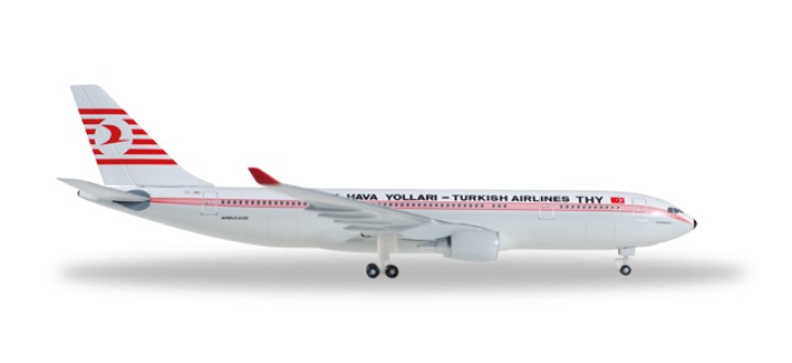 Retro Turkish Airlines Airbus A330-200 Reg# TC-JNC Herpa 529013 Scale 1:500