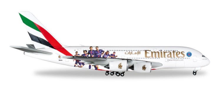 Emirates PSG Airbus A380 Reg# A6-EOT Paris St. Germain Football Club Herpa Wings 529440 Scale 1:500