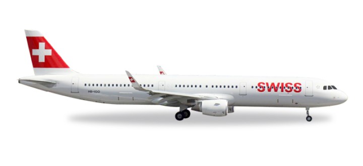 Swiss Airbus A321 Sharklets Reg# HB-IOO Herpa Wings 529471 Scale 1:500